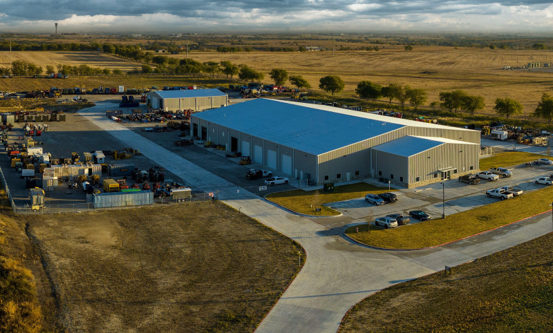 Aerial view of commercial building in decatur